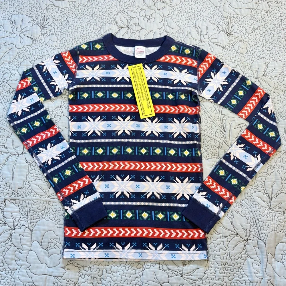 NWT HANNA ANDERSON Scandi Snowflake Fairisle Holiday Pajama Set Unisex Sz 14💛